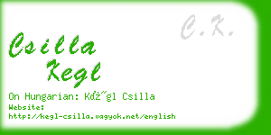 csilla kegl business card